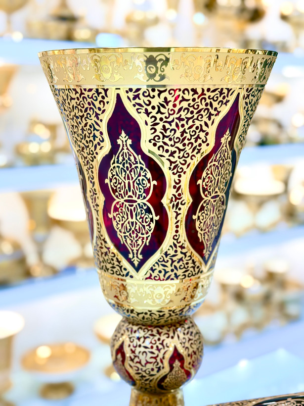 گلدان کریستال طلاکوب سایز بزرگ