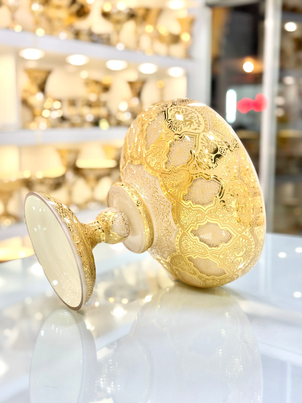 خرید کریستال طلاکوب رنگ کرم