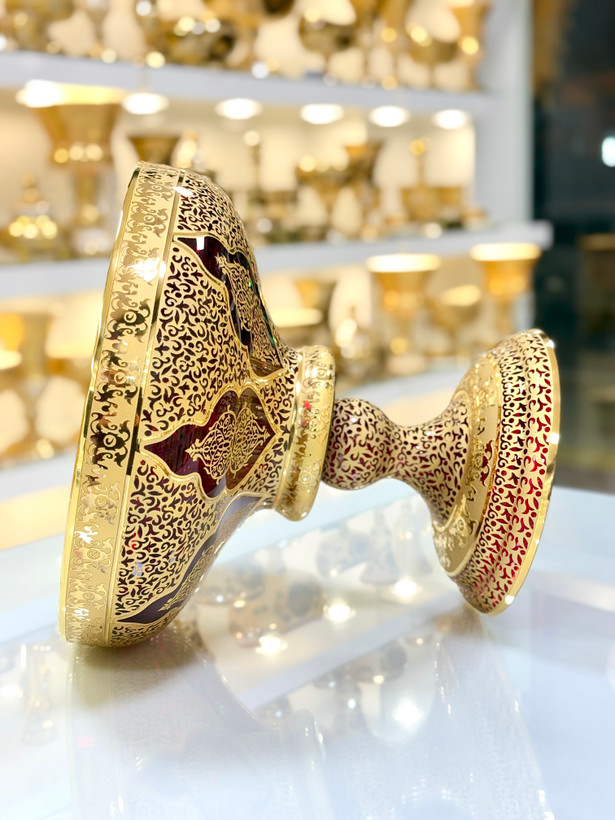 میوه خوری کریستال طلاکوب دستساز سایز410