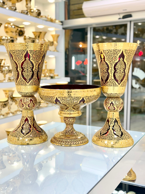 ست سه تیکه طرح کاستل رنگ قرمز