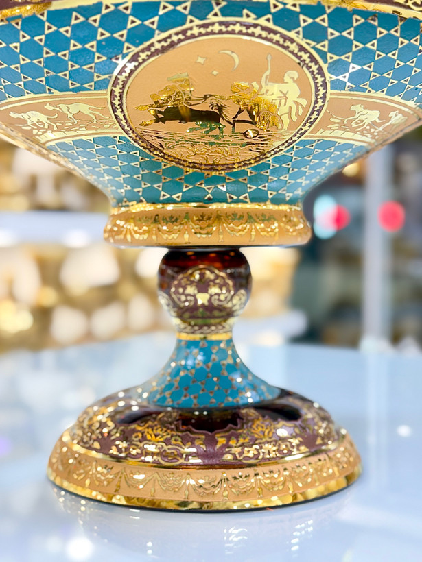 میوه خوری کریستال طلاکوب دستساز