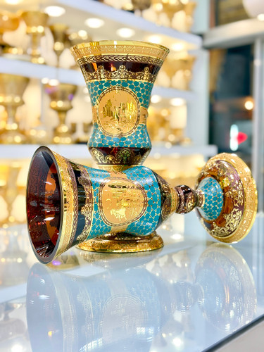خرید گلدان کریستال طلاکوب دستساز
