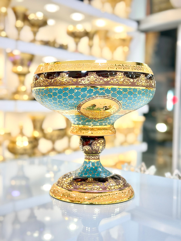 میوه خوری کریستال طلاکوب سایز کوچک