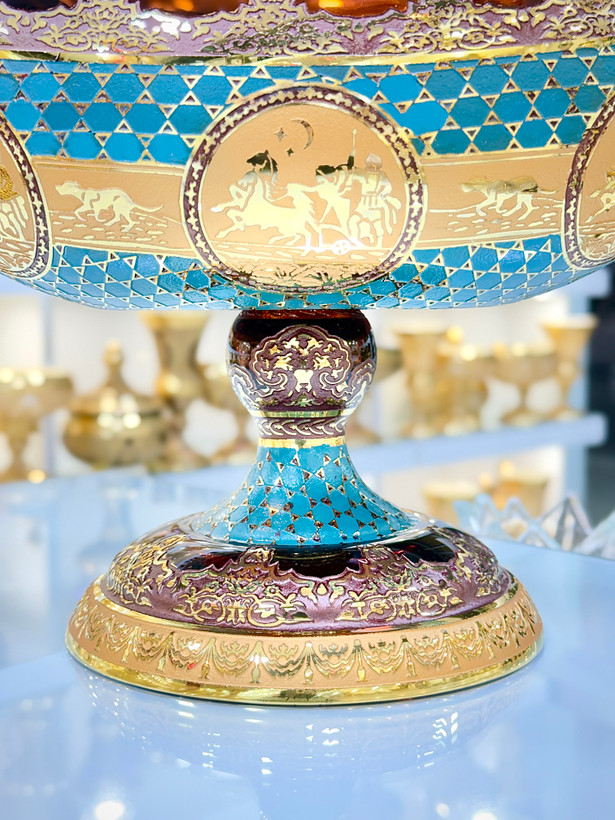 کشکول کریستال طلاکوب دستساز