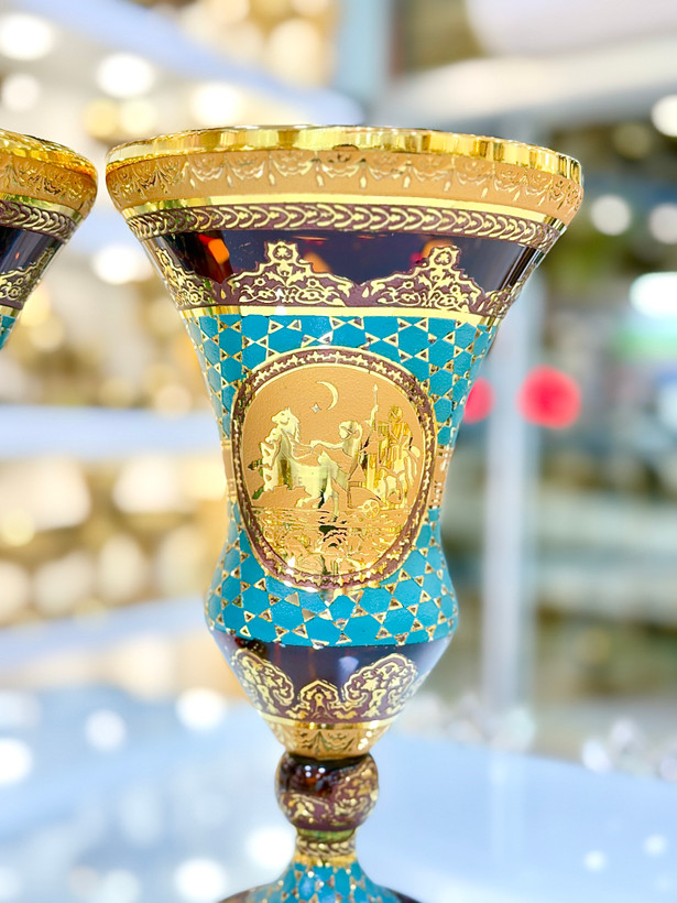 خرید گلدان کریستال طلاکوب طرح ژوپیتر