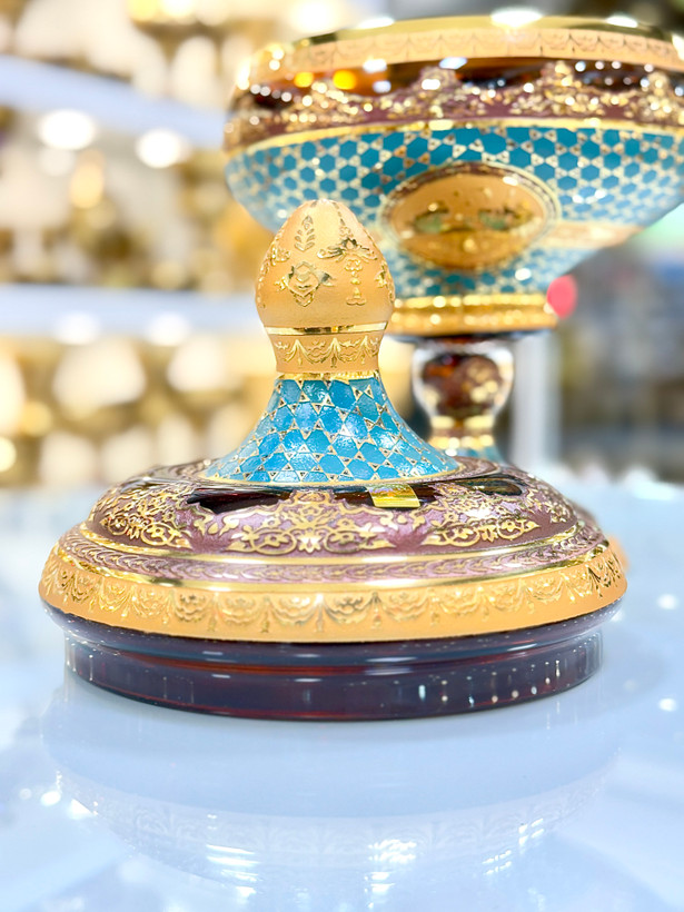 خرید شکلات خوری کریستال طلاکوب طرح ژوپیتر