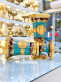 گلدان کریستال طلاکوب سایز بزرگ طرح ژوپیتر