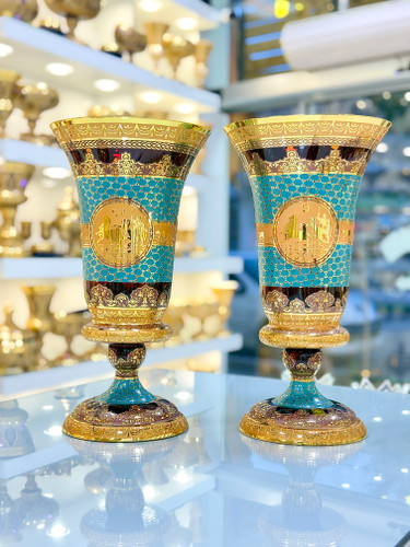 گلدان سایز 405 کریستال طلاکوب طرح ژوپیتر