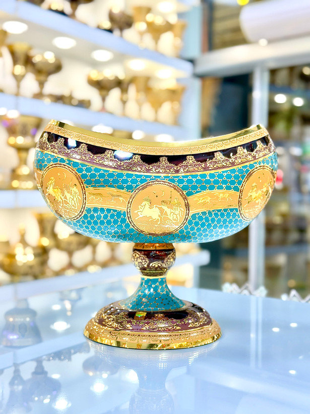 کشکول کریستال طلاکوب طرح ژوپیتر