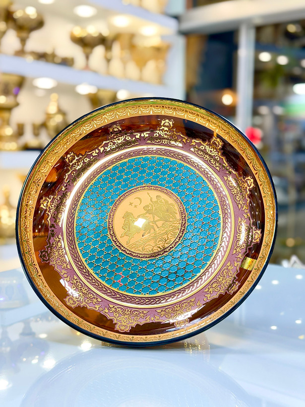 خرید شیرینی خوری کریستال طلاکوب طرح ژوپیتر