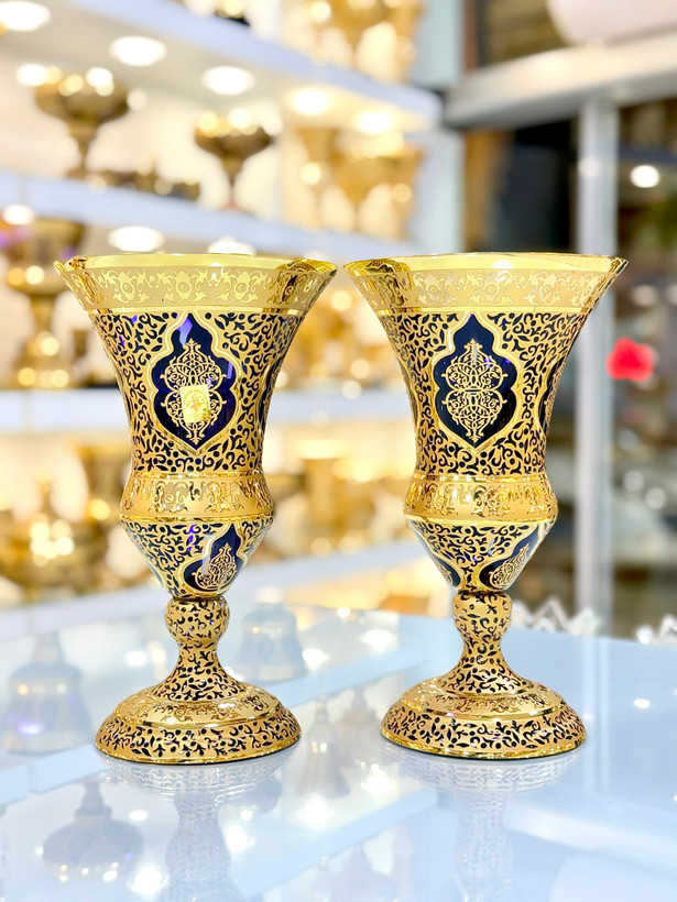 خرید ست سه تیکه کریستال طلاکوب کنسولی