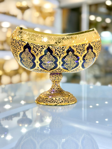 خرید کشکول 330 کریستال طلاکوب رنگ بنفش