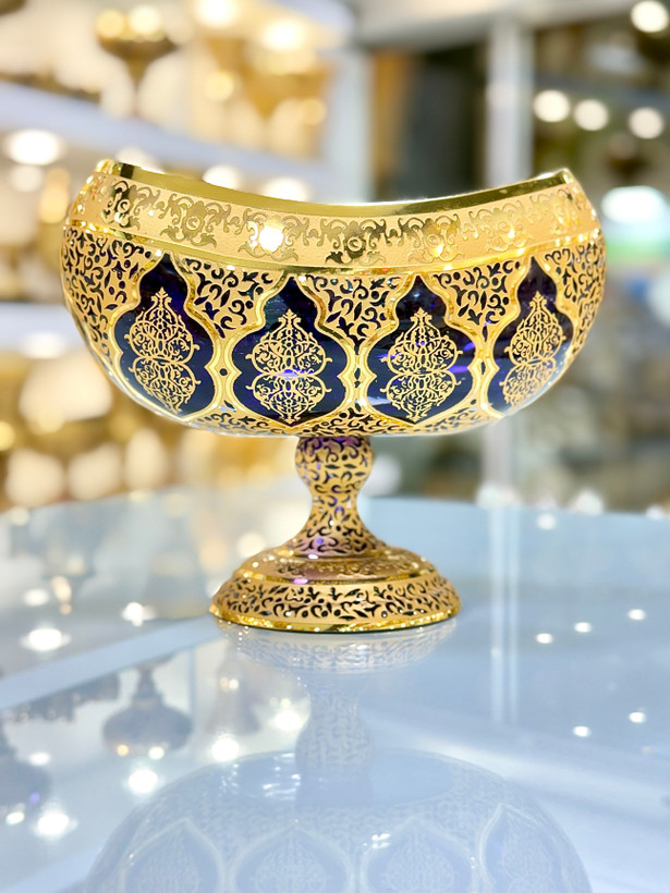 خرید کشکول 330 کریستال طلاکوب رنگ بنفش