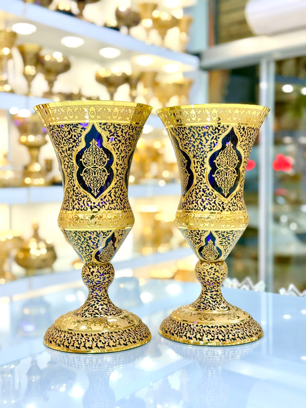 خرید گلدان کریستال طلاکوب پوهار315