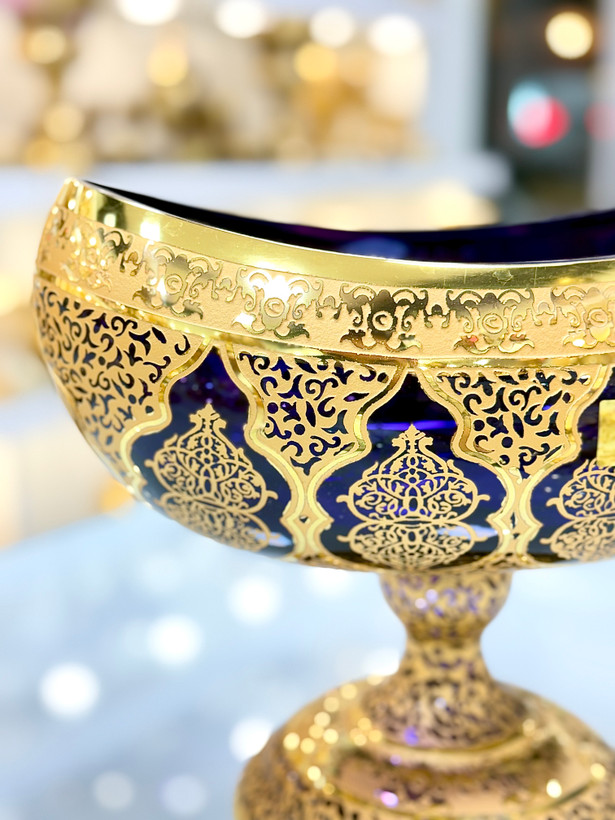 خرید کشکول کریستال طلاکوب سایز متوسط رنگ بنفش