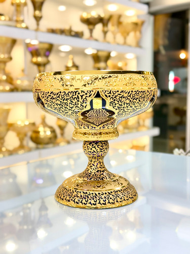 خرید میوه خوری کریستال طلاکوب رنگ بنفش