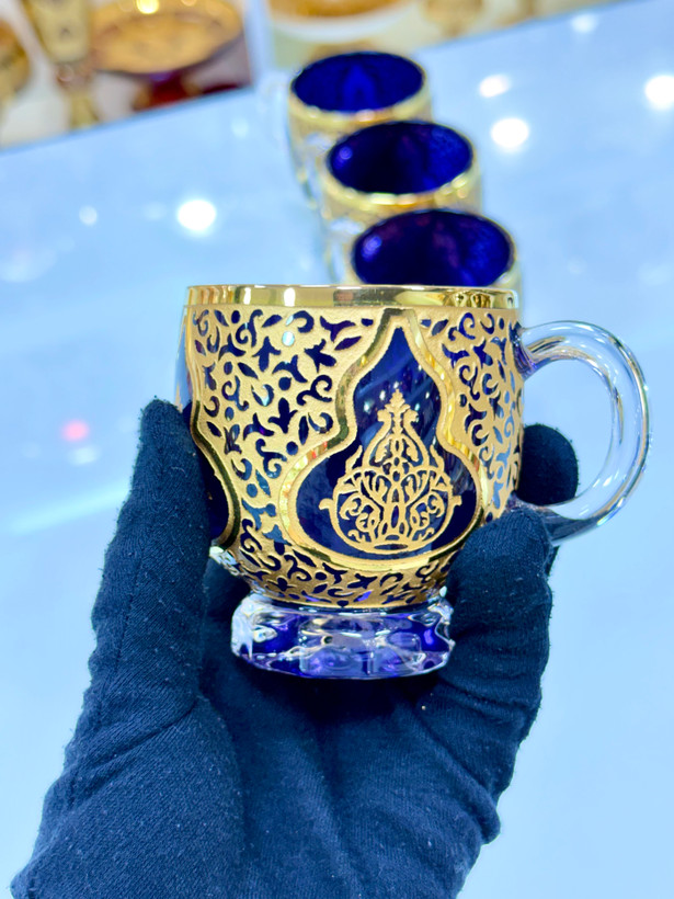 فنجان 145 کریستال طرح کاستل رنگ بنفش