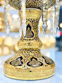 خرید لاله آویز کریستال طلاکوب طرح کاستل رنگ بنفش