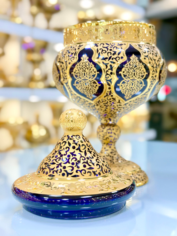 خرید شکلات خوری کریستال طرح کاستل رنگ بنفش