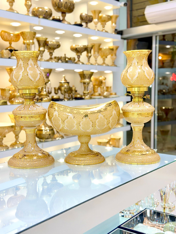 خرید ست سه تیکه کریستال کنسولی