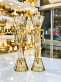 شمعدان کریستال رنگ عسلی