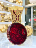 خرید گلدان کریستال زرشکی دستساز