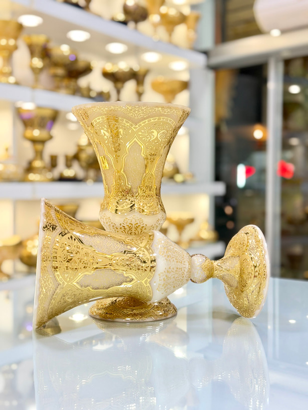 خرید گلدان کریستال طلاکوب سایز کوچک