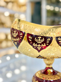خرید ست سه تیکه کریستال طلاکوب زرشکی